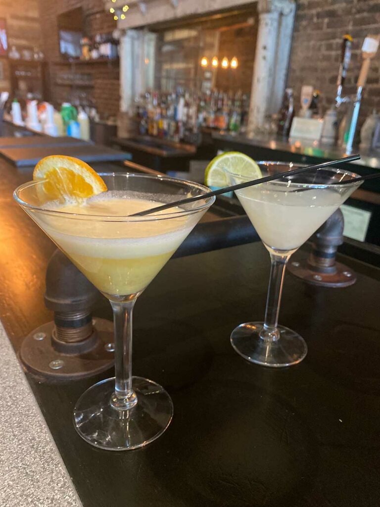lemon cocktail in martini glass
