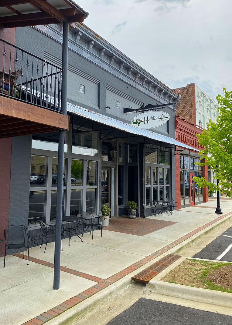 front of building at Hubbard's Off Main